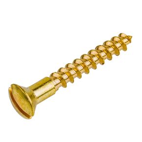 #5 x 5/8" Solid Brass Oval Countersunk Head Slot Drive Wood Screws | Pack of 25 | Self Tapping Screws for Wood Antique or Modern Furniture | SC-B558O (25)
