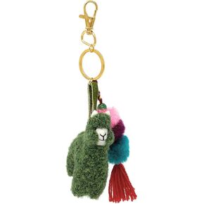 Alpaca Figure Pom-Pom Tassel Purse Charm for Handbag & Keys - Alpaca Wool - Gold
