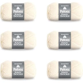 PATONS Kroy Socks Yarn, 6 Pack, Muslin 6 Count