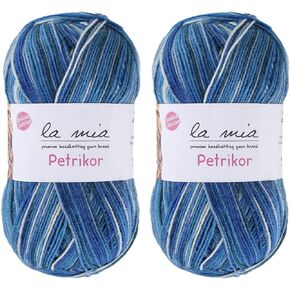 2 Skein La Mia Petrikor Socks Yarn, 75% Wool 25% Polyamide Yarn for Knitting and Crocheting Socks, 100 gr (3.5 oz) / 420 m (459 Yards), Variegated - L08