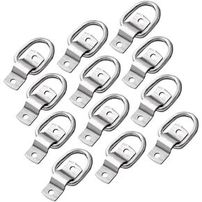 NATGAI 12 حزمة من حلقات الربط على شكل حرف D، حلقة رموش على شكل حرف D مقاس 1/4 بوصة للأحمال على المقطورات والشاحنات RV والتخييم والشاحنات ATV وسيارات الدفع الرباعي والدراجات النارية وما إلى ذلك، سعة 1200 رطل لكل حلقة in Kuwait