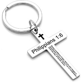 BAORIVER Cross Keychains Christian Jewelry - Holy Bible Keychain Inspirational Bible Verse Jewelry Religious Gifts for Women