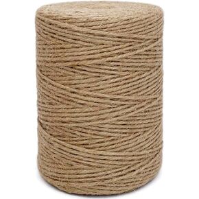 500FT Jute Twine String 2mm 3ply Natural Thin Twine for Craft Gardening Gift Wrapping Packing Material Wedding Christmas Decoration Bulk