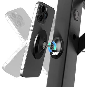Orzero Upgraded Gym Double-Ball 360° Rotations, Car Magnetic Phone Mount Holder Compatible for Mag-Safe, Easily and Firmly Attaches to Metal Surface for Any Phones for Videos and Selfies (Black)
