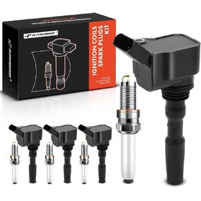 A-Premium Set of 4 Ignition Coil Pack and Iridium Spark Plugs Compatible with Volkswagen Jetta 2013, Jetta 2016-2018 & Audi A3, 1.4L