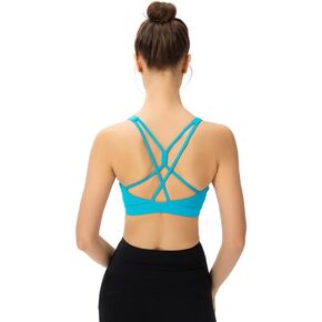 Sports Bras for Women Tank Top Crisscross Sports Bras Medium Support Removable Cups Workout Yoga Bra