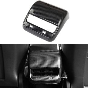 ABS Glossy Carbon Fiber Rear Air Condition Vent Outlet Cover Trim Protector Center Console Accessories Compatible with Tesla Model 3/Y 2017-2023