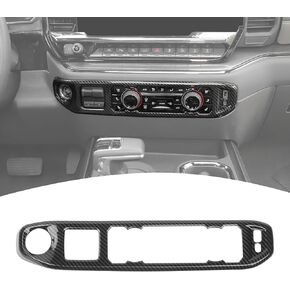 for Silverado Center Dash AC Control Panel Trim Cover Compatible with Chevy Silverado 2022 2023 2024 Carbon Fiber Interior Accessories