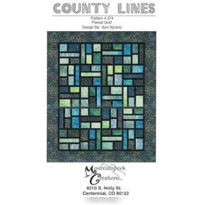 County Lines Quilt, Fat Quarter Friendly, 5 Finished Size Options