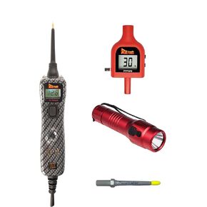 Power Probe 4 Piece Electrical Testing Kit with Power Probe 3, Pulse Modulation Width Adapter Tip, Penetrator Tip, and 800 Lumen Flashlight