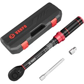 1/4-inch Drive Click Torque Wrench, 20-240 in. lb/2.3-27.1 Nm, Inch Pound Torque Wrench Set with 1/4" to 3/8" Adapter, 10cm Extension Bar, Small Bike Torque Wrench for MTB, Bicycle Maintenance