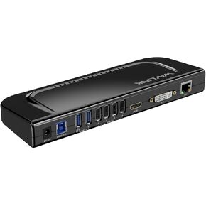 WAVLINK USB 3.0 and USB C Universal Docking Station Dual Video Monitor Display DVI HDMI VGA Gigabit Ethernet, Audio, 6 USB Ports for Laptop, Ultrabook and PCs