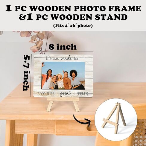 Best Friend Picture Frame, Life Was Made For Good Times Great Friends Frame, Gift For Best Friends Picture Frame, Women Friend Birthday Gifts Ideas,Tabletop Picture Frame With Easel (A39) in Saudi Arabia