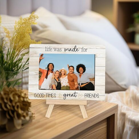 Best Friend Picture Frame, Life Was Made For Good Times Great Friends Frame, Gift For Best Friends Picture Frame, Women Friend Birthday Gifts Ideas,Tabletop Picture Frame With Easel (A39) in Saudi Arabia