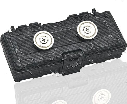 Hide Key Magnetic Key Box Under Car - Huaodor Car Hide a Key Magnetic Waterproof | Key Magnet For Under Car | Magnet Key Holder For Under Car with 2 strong neodymium magnets (Black） in Saudi Arabia