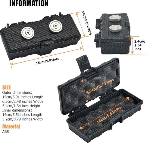 Hide Key Magnetic Key Box Under Car - Huaodor Car Hide a Key Magnetic Waterproof | Key Magnet For Under Car | Magnet Key Holder For Under Car with 2 strong neodymium magnets (Black） in Saudi Arabia