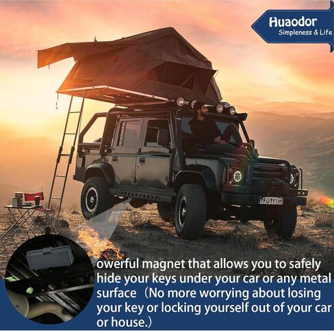Hide Key Magnetic Key Box Under Car - Huaodor Car Hide a Key Magnetic Waterproof | Key Magnet For Under Car | Magnet Key Holder For Under Car with 2 strong neodymium magnets (Black） in Saudi Arabia