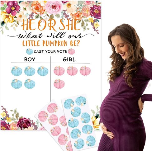 لوحة ملصق تكشف عن جنس اليقطين الصغير، ملصقات تصويت للزينة على شكل يقطين صغير لحفلة استقبال المولود الجديد، هو أو هي، ألقي لعبة تخمين صوتك، قرع صغير على الطريق ديكورات in Kuwait