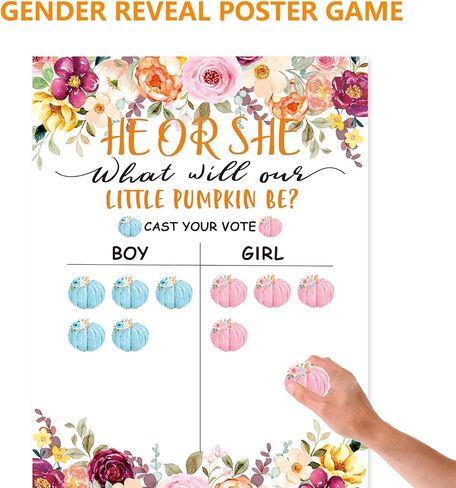 لوحة ملصق تكشف عن جنس اليقطين الصغير، ملصقات تصويت للزينة على شكل يقطين صغير لحفلة استقبال المولود الجديد، هو أو هي، ألقي لعبة تخمين صوتك، قرع صغير على الطريق ديكورات in Kuwait