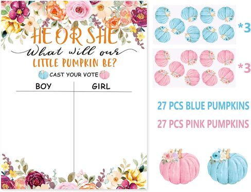 لوحة ملصق تكشف عن جنس اليقطين الصغير، ملصقات تصويت للزينة على شكل يقطين صغير لحفلة استقبال المولود الجديد، هو أو هي، ألقي لعبة تخمين صوتك، قرع صغير على الطريق ديكورات in Kuwait