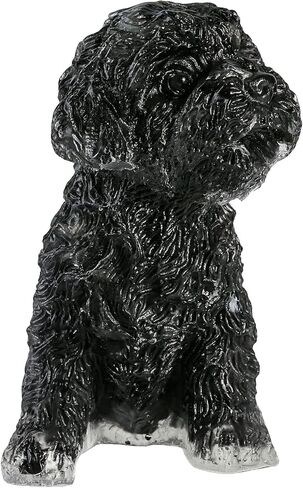 تمثال كلب كريستال سبج أسود مصنوع يدويًا، تمثال كلب صغير من الراتنج والكريستال المتكسر، حجر الجيب، ديكور مكتب المنزل in Kuwait