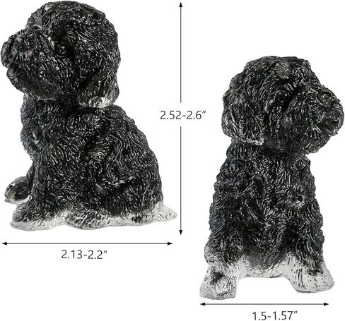 تمثال كلب كريستال سبج أسود مصنوع يدويًا، تمثال كلب صغير من الراتنج والكريستال المتكسر، حجر الجيب، ديكور مكتب المنزل in Kuwait
