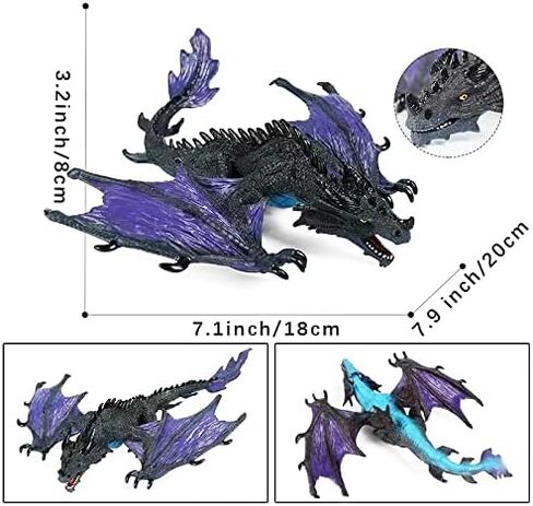 7.87 × 7.08 × 3.15 بوصة تمثال تنين واقعي نموذج تنين طائر بلاستيكي للديكور المنزلي in Kuwait