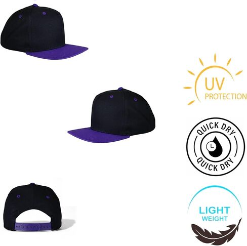 Flat Baseball Cap Men Women - Classic Style Adjustable Two-Tone in Saudi Arabia