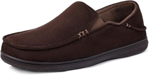 Zizor Men's Comfy Loafer Slippers, Drop Heel Memory Foam House Shoes, Indoor Outdoor Casual Slip On Pantuflas with Rubber Sole in Kuwait