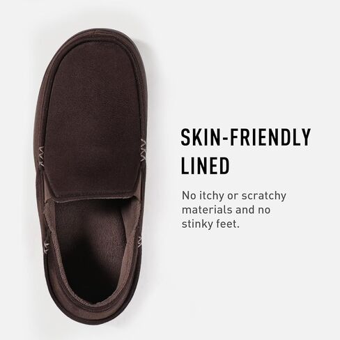 Zizor Men's Comfy Loafer Slippers, Drop Heel Memory Foam House Shoes, Indoor Outdoor Casual Slip On Pantuflas with Rubber Sole in Kuwait