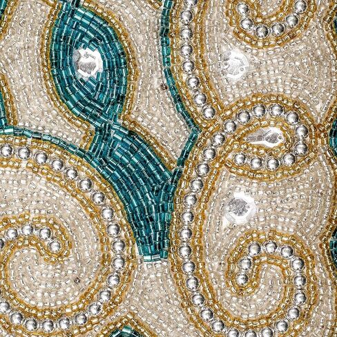 مفرش طاولة مطرز مقاس 91.44 سم، مفرش طاولة جليتز، مفرش طاولة ديكور، مفرش طاولة ديكور المزرعة، مفرش طاولة زفاف ريفي مطرز، مفرش طاولة مطرز لعيد الميلاد - 13 × 36 طاووس ذهبي عاجي in Kuwait