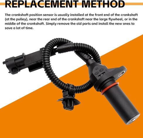 مستشعر موضع العمود المرفقي للسيارات 39180-2B000، مستشعر موضع العمود المرفقي للمحرك متوافق مع Hyundai Kia، قطع غيار 39180-2B000 391802B000 (أسود) in Kuwait