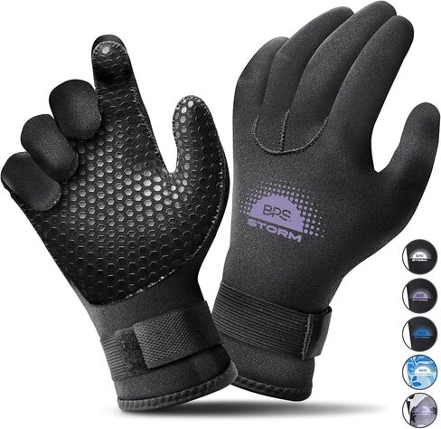 BPS Water Gloves, 3mm & 5mm Neoprene Five Finger Wetsuit Gloves for Diving, Snorkeling, Kayaking, Surfing, Winter, Canoeing, Kayaking and Other Water Sports in Saudi Arabia
