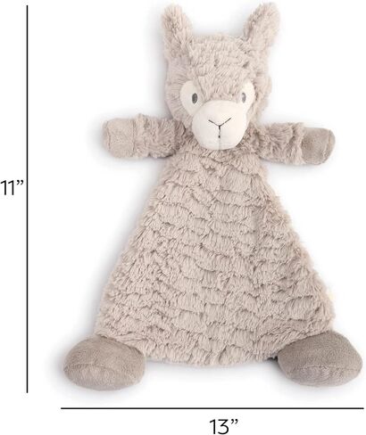 DEMDACO Luna The Llama Soft Brown 13 x 10 Polyester Fabric Plush Baby Rattle Blankie in Saudi Arabia