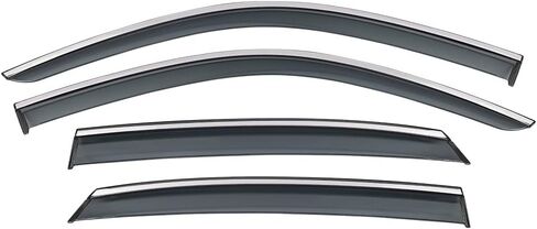 Vesul Compatible with Kia K5 K-5 GT line 2024-2021 2024 Accessories PC Tape on Window Deflector Rain Guard Window Visor Shield 304 Stainless Steel Trim Smoke Black in Saudi Arabia