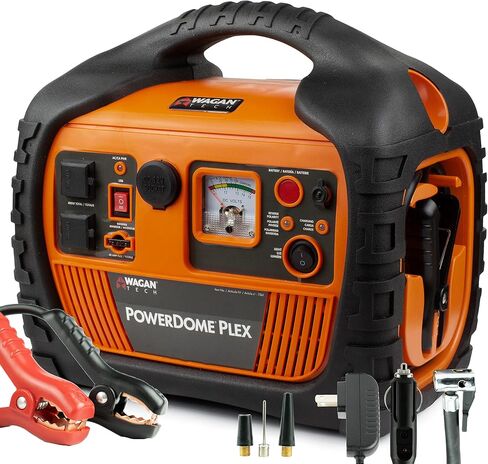 Wagan EL7561 Power Dome PLEX 1000 Amps Portable Jump Starter 800 Watt Peak Surge Power Inverter Power Station Battery Booster Battery Pack with Air Compressor USB port and 12V & 110V Power Ports in Saudi Arabia
