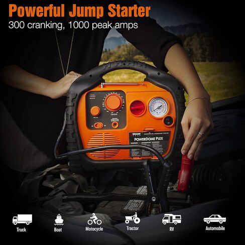 Wagan EL7561 Power Dome PLEX 1000 Amps Portable Jump Starter 800 Watt Peak Surge Power Inverter Power Station Battery Booster Battery Pack with Air Compressor USB port and 12V & 110V Power Ports in Saudi Arabia