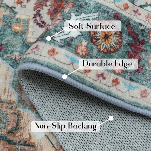 Boho Area Rug - 2'x3' Area Rugs Vintage Design Entry Rug Non-Slip Washable Indoor Door Mat, Washable Low-Pile Floor Carpet for Indoor Front Entrance Kitchen Bathroom in Saudi Arabia