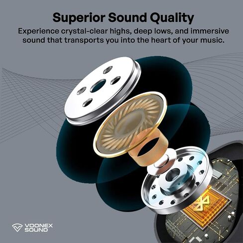 Ultimate Wireless Headphones: Sound X Pro Bluetooth Earbuds with Noise Cancelling, Mic, and Hi-Fi Sound - 60H Playback LED Power Display - Compatible with Apple, Android, and More in Saudi Arabia