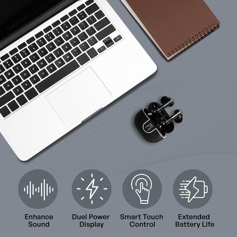 Ultimate Wireless Headphones: Sound X Pro Bluetooth Earbuds with Noise Cancelling, Mic, and Hi-Fi Sound - 60H Playback LED Power Display - Compatible with Apple, Android, and More in Saudi Arabia