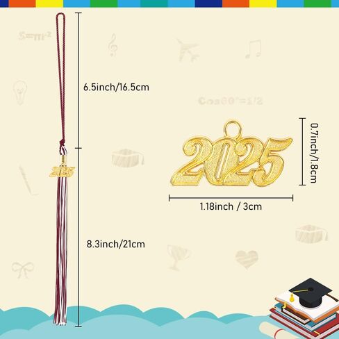 2025 Graduation Tassel, Graduation Cap Tassel, 2025 Tassel Graduation, Black Tassel 2025 with 2025 Year Gold Charms for Graduation Cap Tassel Charms for Graduate Hat Ceremonies Accessories in Saudi Arabia