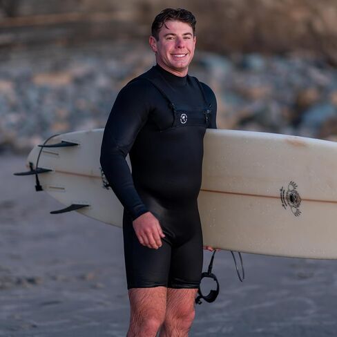Ho Stevie! Men’s Long Sleeve Short Leg Surfing Springsuit - Chest Zip Spring Suit - Warm Superstretch 2mm Neoprene w/GBS Seams in Saudi Arabia
