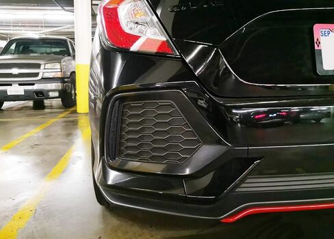 iJDMTOY Smoked Rear Bumper Reflector Lens Replacement Compatible With 2017-21 Honda Civic Hatchback, SI or Type-R Sedan, OE-Spec LH RH Assembly in Saudi Arabia