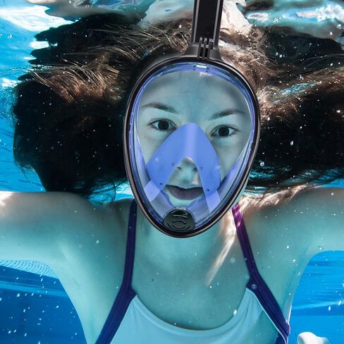GJNGKSIM Full Face Snorkel Mask, Snorkeling Mask with Detachable Camera Mount, 180 Panoramic Anti-Fog Anti-Leak Diving Mask for Adult and Kids… in Saudi Arabia