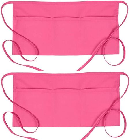 Fame Original 3 Pocket Waist Apron for Adults in Raspberry Hot Pink 82806 - One Size Fits Most - Unisex (F9-83501) in Saudi Arabia