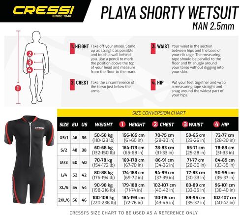 بدلة رياضية للرجال من Cressi Shorty من أجل الغوص، الغوص، وركوب الأمواج - 2.5 مم من النيوبرين | Playa Flex in Saudi Arabia