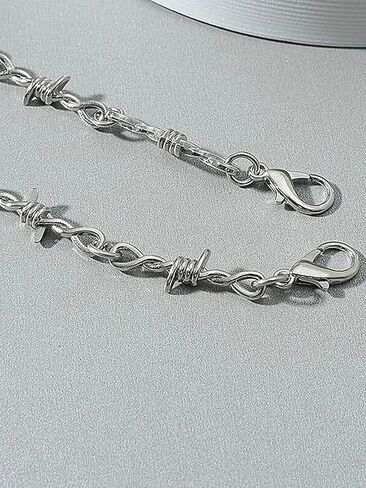 Dcfywl731 2 قطعة قلادة الأسلاك الشائكة نمط الشرير الشوك سلسلة للرجال النساء الهيب هوب شوكة المختنق روك مجوهرات هدية لصبي فتاة in Kuwait