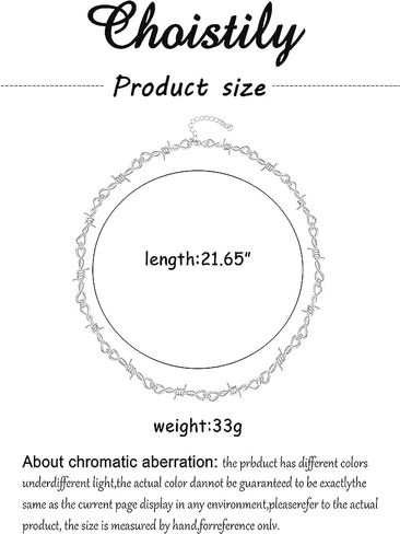 Dcfywl731 2 قطعة قلادة الأسلاك الشائكة نمط الشرير الشوك سلسلة للرجال النساء الهيب هوب شوكة المختنق روك مجوهرات هدية لصبي فتاة in Kuwait