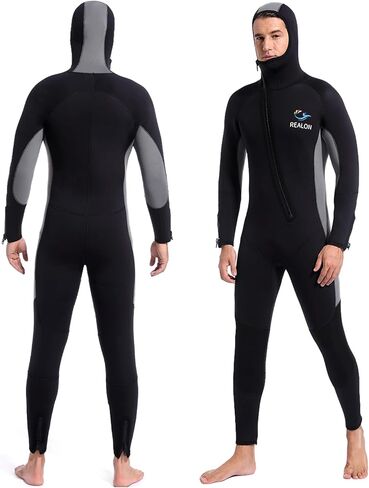 بدلة غطس Intboss Braver للرجال، بدلة غطس من النيوبرين مقاس 5 مم للرجال تحافظ على الدفء في الماء البارد قطعة واحدة بأكمام طويلة للرجال مع غطاء محرك السيارة وسحاب أمامي لكامل الجسم بدلة غوص سكوبا حرارية والتجديف بالكاياك والغطس in Kuwait