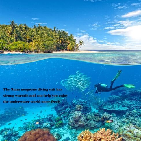 ZCCO 3 مم بدلة غطس من النيوبرين لكامل الجسم وأكمام طويلة وسحاب خلفي من النيوبرين بدلة غوص بدلة حرارية للرياضات المائية وركوب الأمواج والغطس والغوص والسباحة in Kuwait